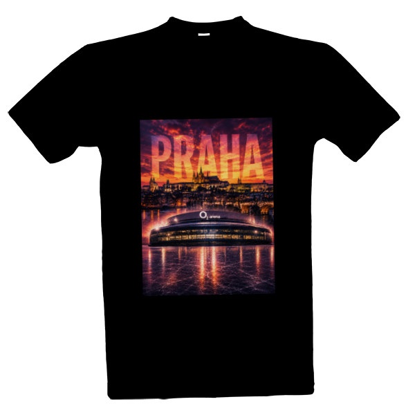 Tričko s potiskem Praha Panorama O2 Arena